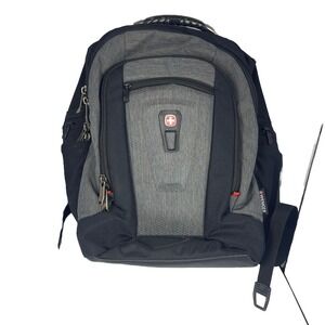 Wenger SwissGear Gray‎ Black Laptop Backpack Travel School Work Bag